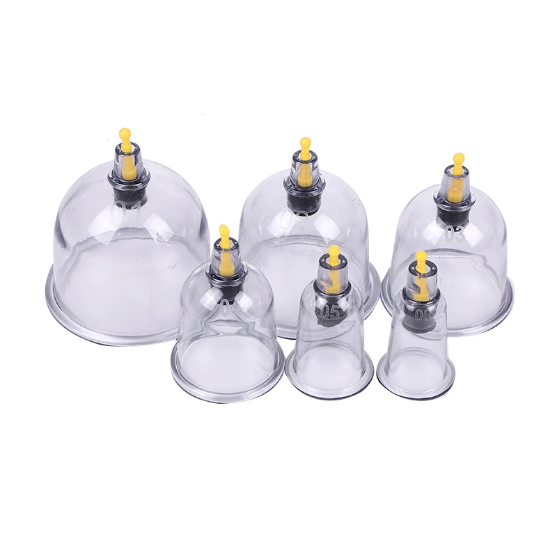 B cup Set with Box Top Quality Wholesale Hijama Vacuum Suction Massage Glass Transparent Chinese Body Bottle Beauty Pcs