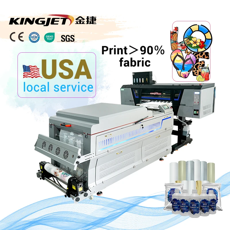 Kingjet i3200 head dtf printer r2000 roll transfer a3 dtf printer 60cm impresora dtf 40cm printer t-shirt printing machine