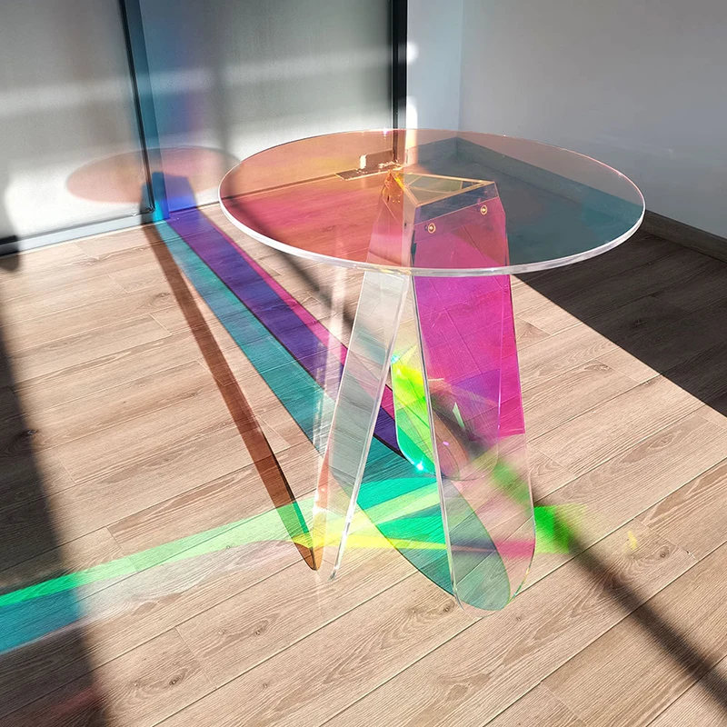 Living Room Sofa Side Table Colorful Acrylic Coffee Table Rainbow Customization High-quality Nordic Modern Luxury Minimalist