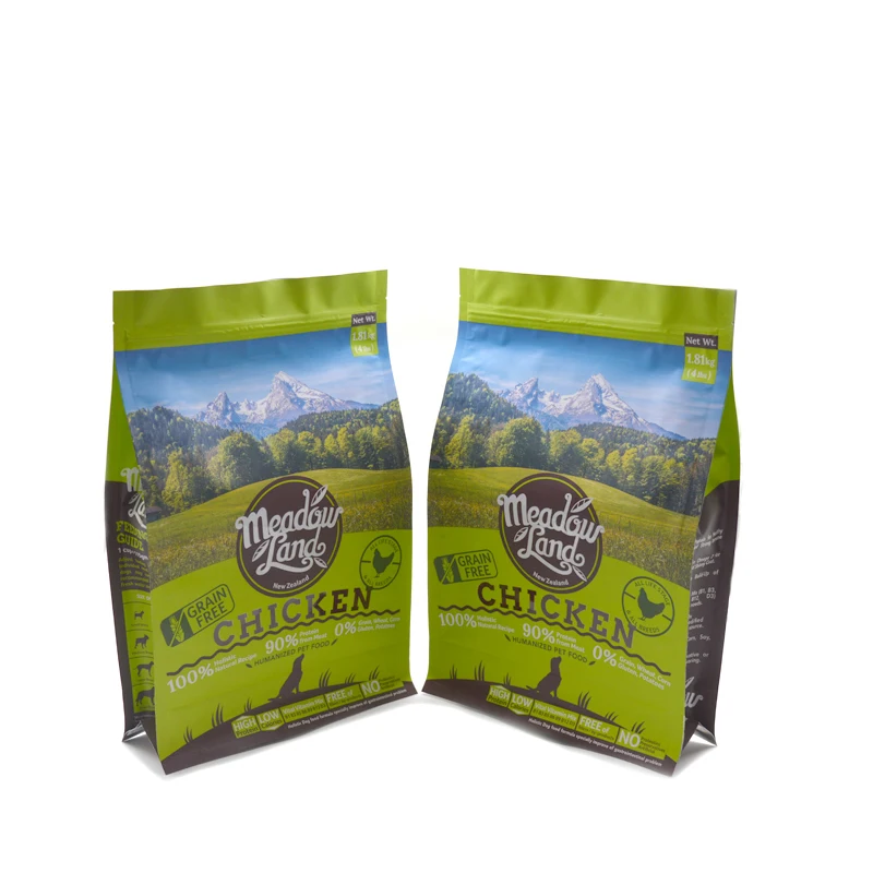 Custom design packaging zipper pouch plastic bags logo pet snack dog treat bag pet food bag package