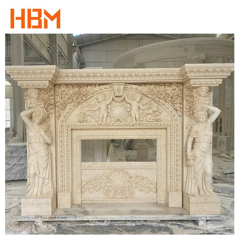 Современный ручной резной камин китайский мраморный камин mantel surround