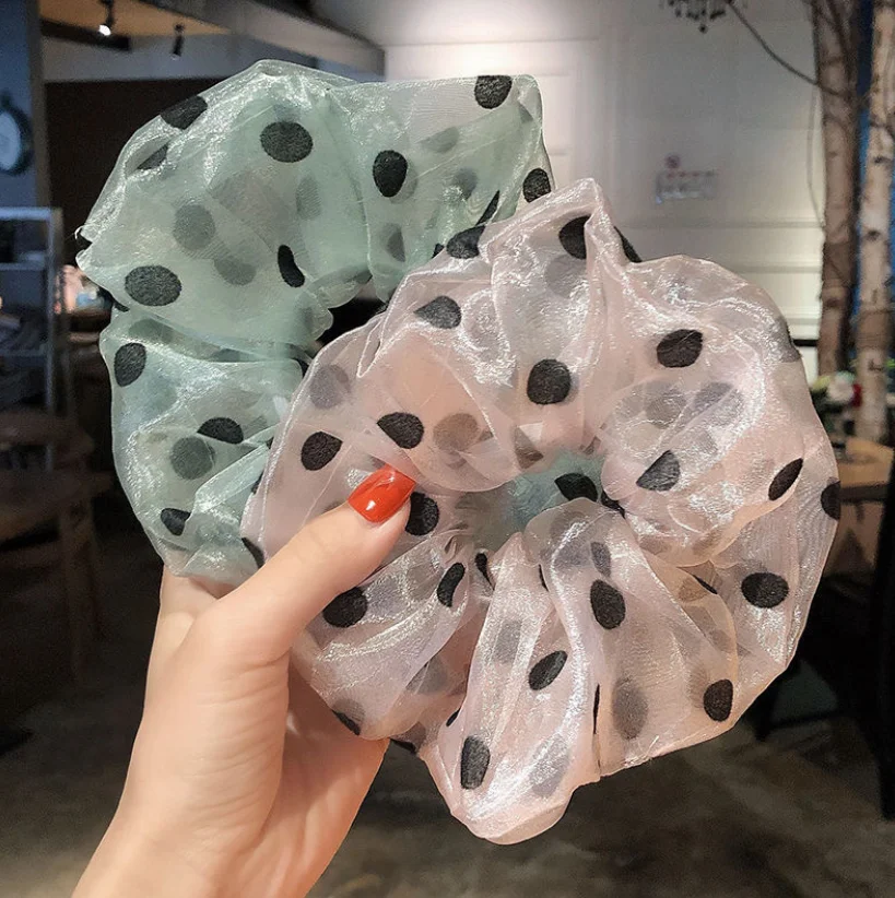 Korean web celebrity wave point large intestine hair circle ins retro style headrope large simple temperament rubber band