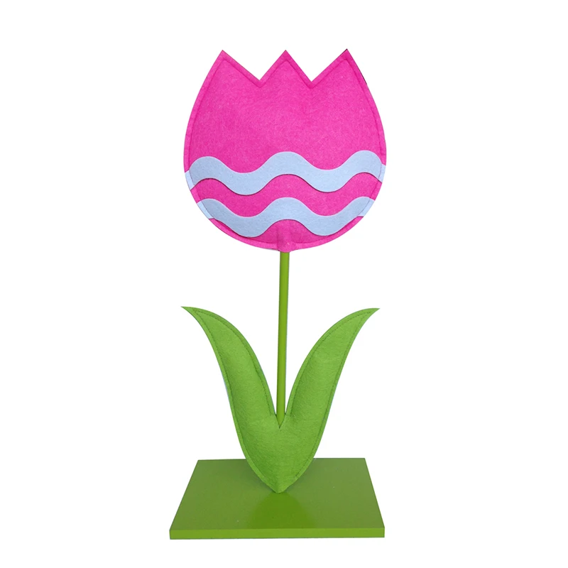 Spring Decoration Tulip Flower Tabletop Easter Festival Home Decor Flower Wooden Ornaments