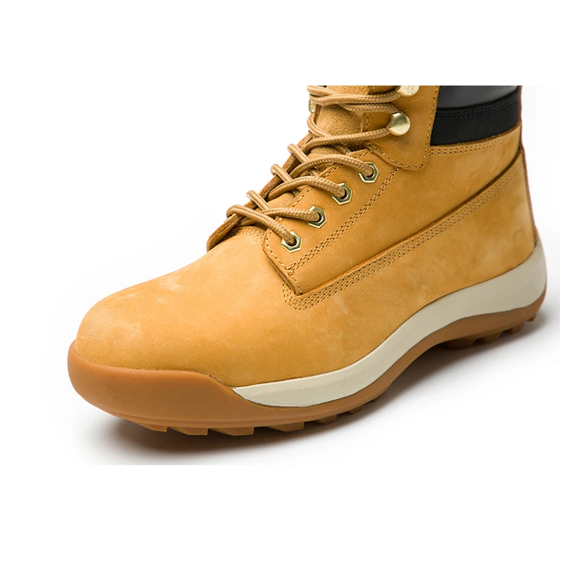 Men Insert Genuine Leather Anti Static Steel Toe Work Safety Boots Worker Safety Shoes High Ankle