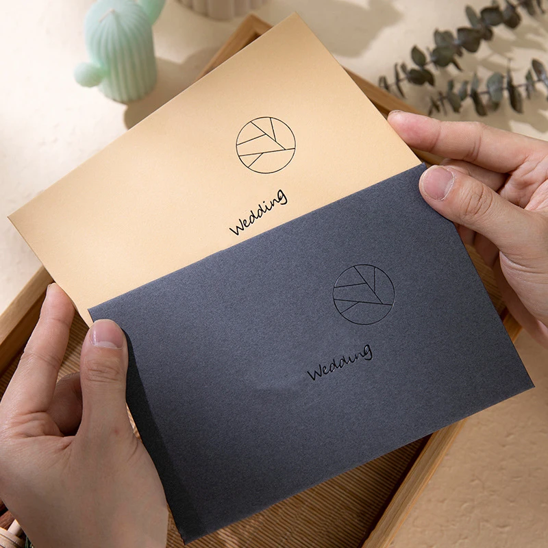 Custom logo card holder clothing boutique jewelry business thank you card packaging texture paper envelopes with rope winding