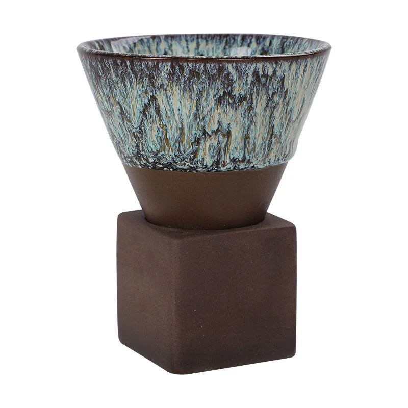 Bambus Creative Mug Ceramic Coffee Cup Reusable Color Glaze Ceramic with Holder Insulated Wholesale Vintage Novelty Mugs 200ml