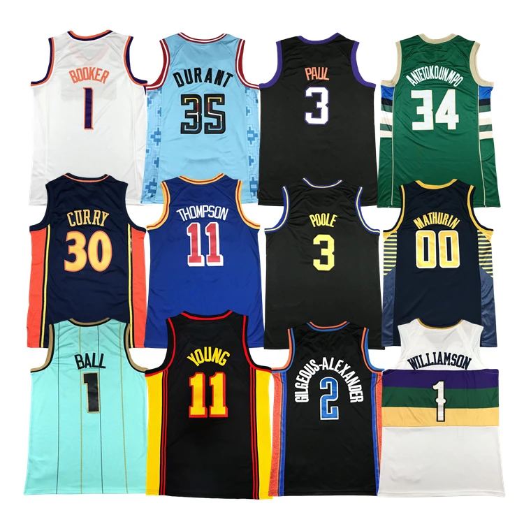 2023 оптовая продажа Ja Morant 12 Bryant 24 James 23 6 LaMelo Ball 1 Steph карри 30 Kevin Durant 35 стежков баскетбольные майки