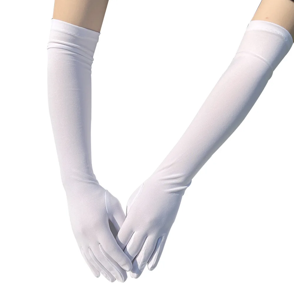 Love Party High elastic spandex  PROM Long sunscreen gloves  Black lady Party nightclub  wedding performance spandex gloves
