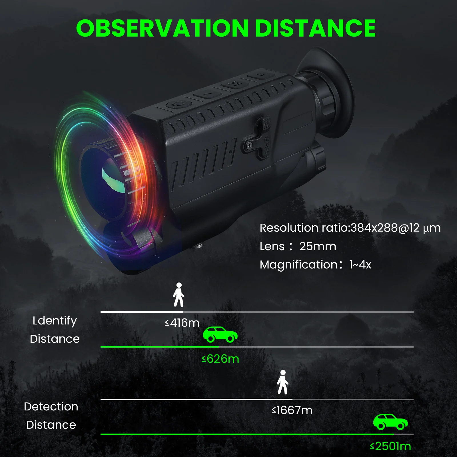 Wholesale outdoor thermal imaging sight thermal scope monocular telescope thermal camera night vision for hunting