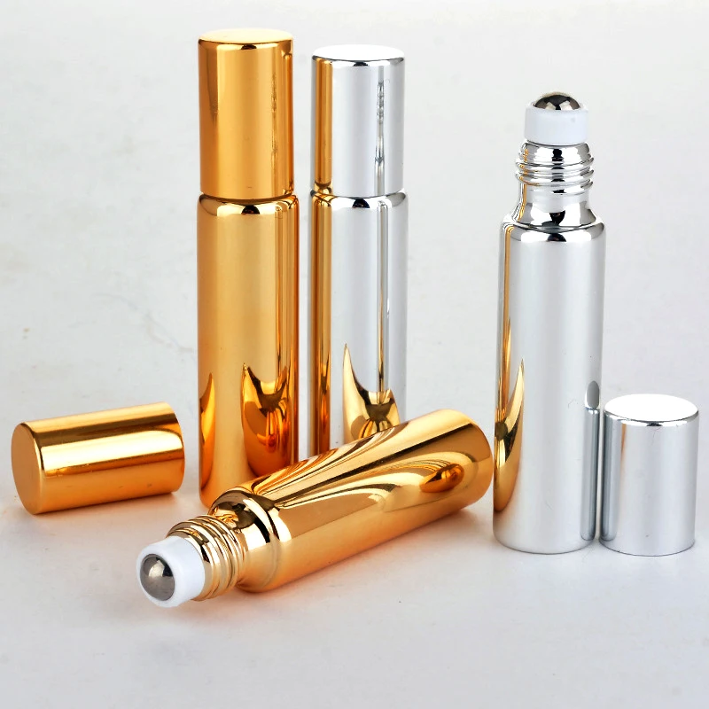 5ML 10ML UV Coated Glass Roller Ball Refillable Rollon Bottles Grand Parfums with Stainless Steel Rollers for Essential Oil