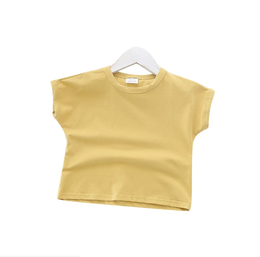 
2020 new style pure color factory direct simple design t-shirt baby kids 
