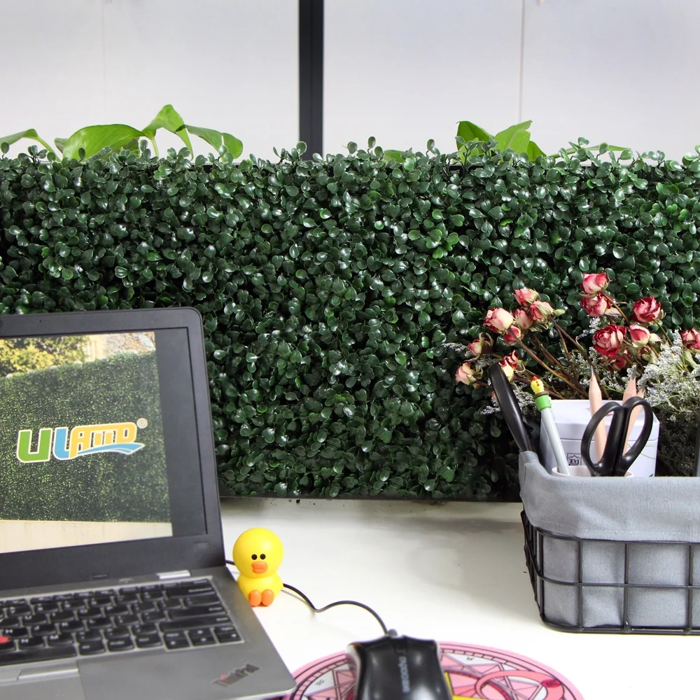 12pcs 50x50cm anti-uv artificial plastic greenery boxwood cheap garden hedges