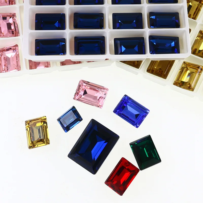 K9 DIY jewelry accessories silver-plated pointed glass nail drill baguette crystal diamond rhinestone