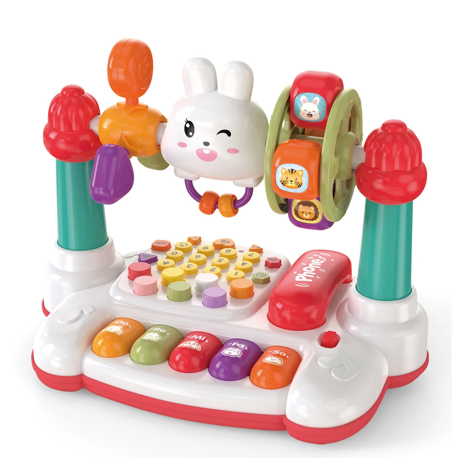 BGL kid early educational multifunctional story machine baby telephone piano phone musical toy with lights