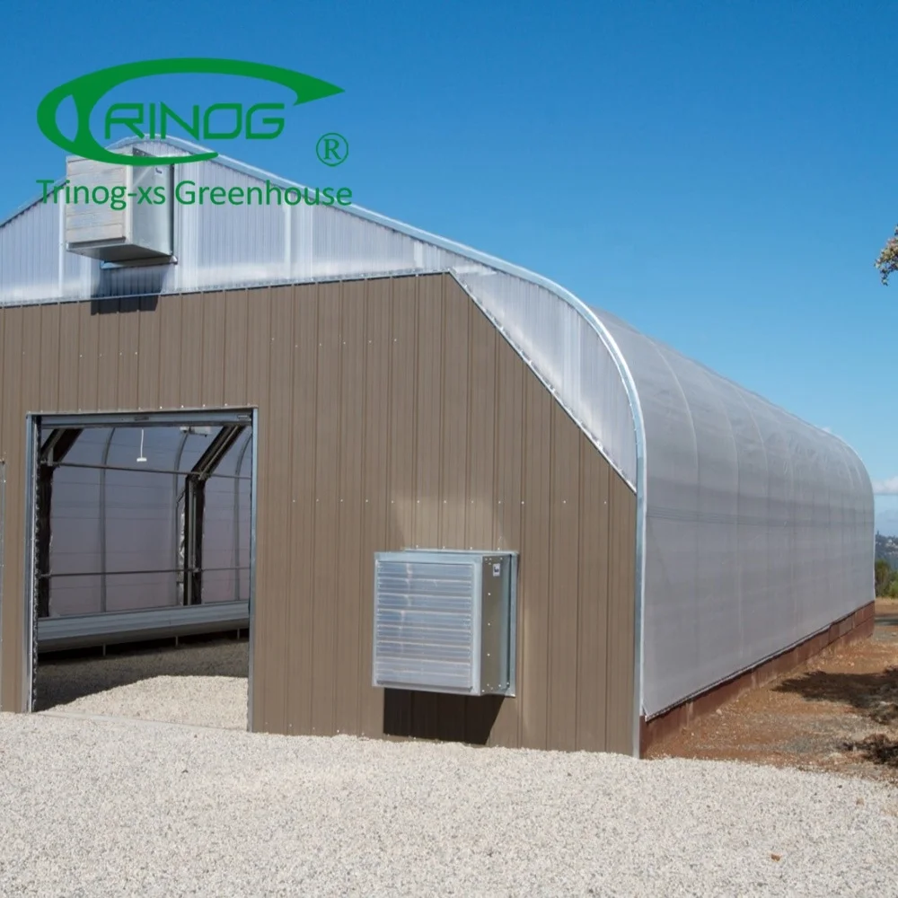 Trinog разработанная Коммерческая Автоматическая теплица со светодиодной подсветкой, однослойная сельскохозяйственная теплица