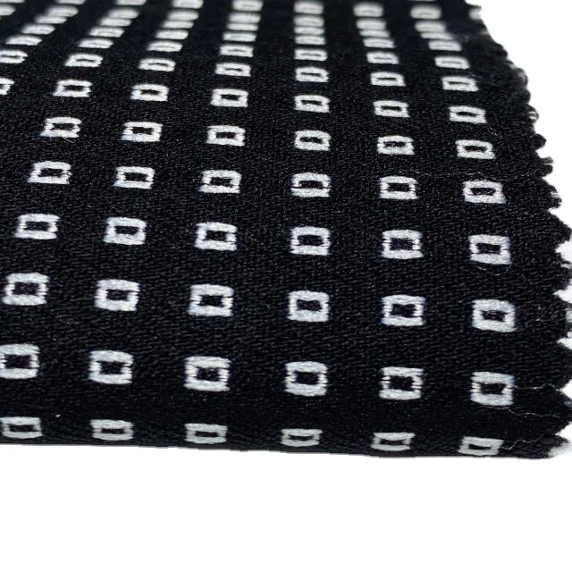 Черно белая пряжа окрашенная Бенгальская ткань спандекс dobby жаккардовая ткань для женских брюк платье (1600169575250)