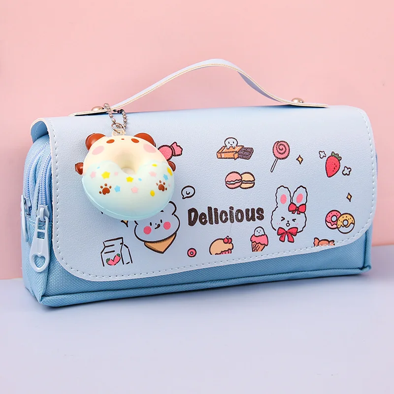 school supplies Large-capacity student cute decompression stationery high quality oxford3 layers  pencil  bag