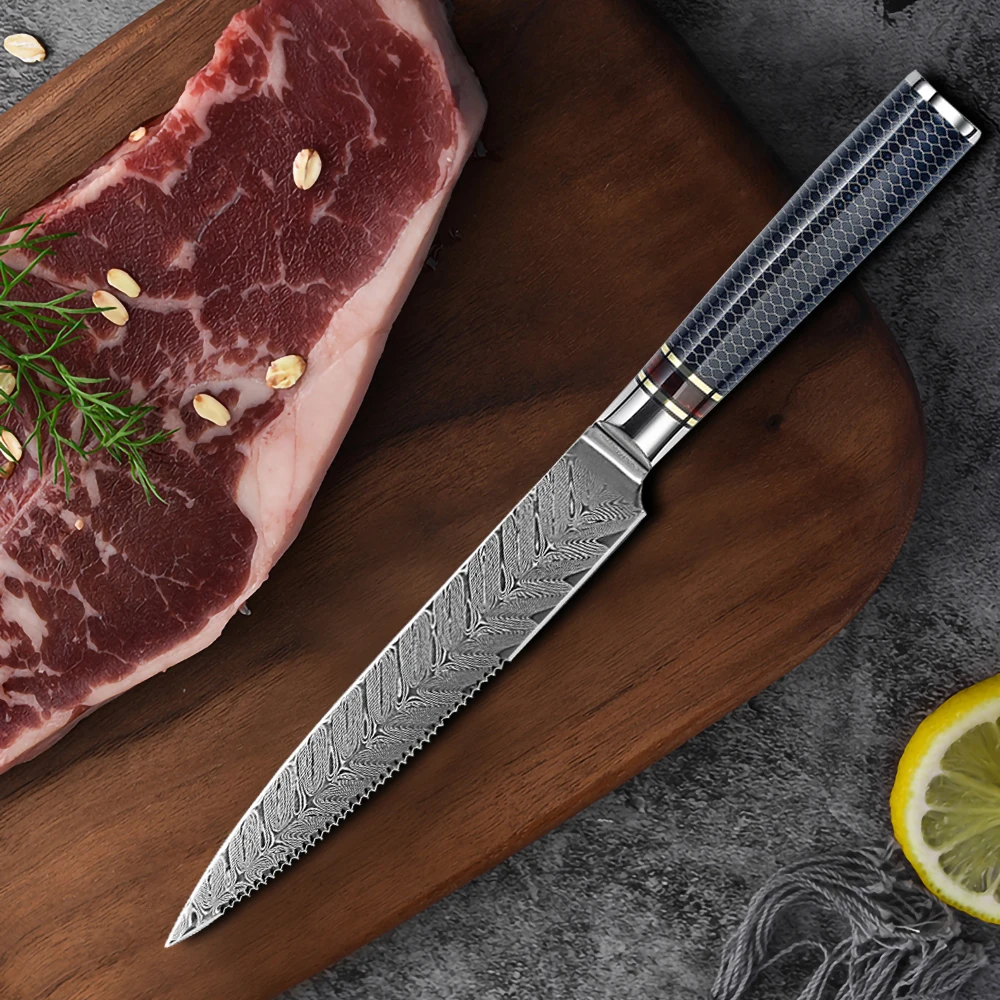 Hot Selling 5 Inch VG10 Damascus Steel Steak Knife