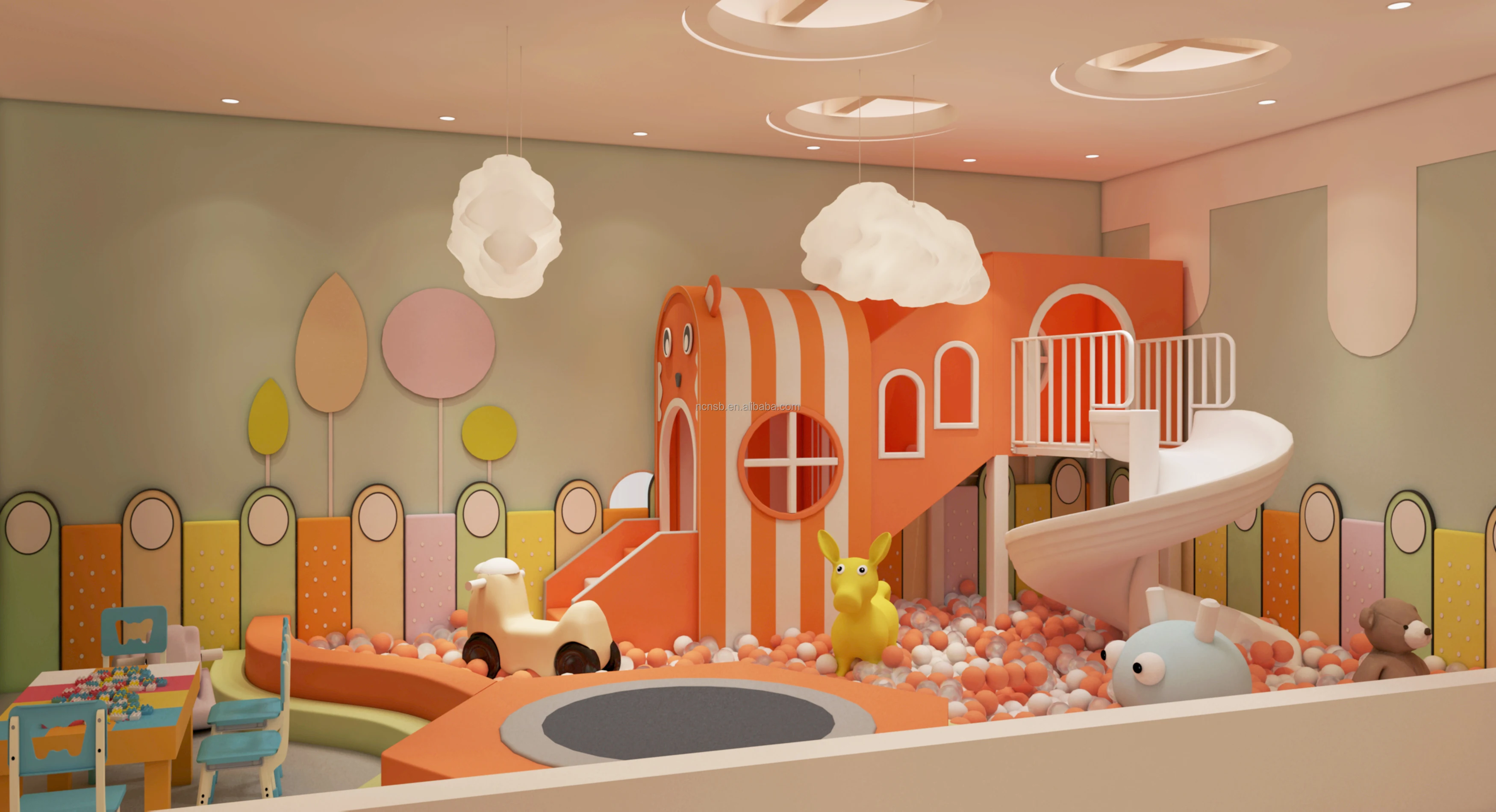 Factory Sale High Quality Children Playhouse Indoor Playground Commercial Amusement Facilities Slide Play Playground Equipment