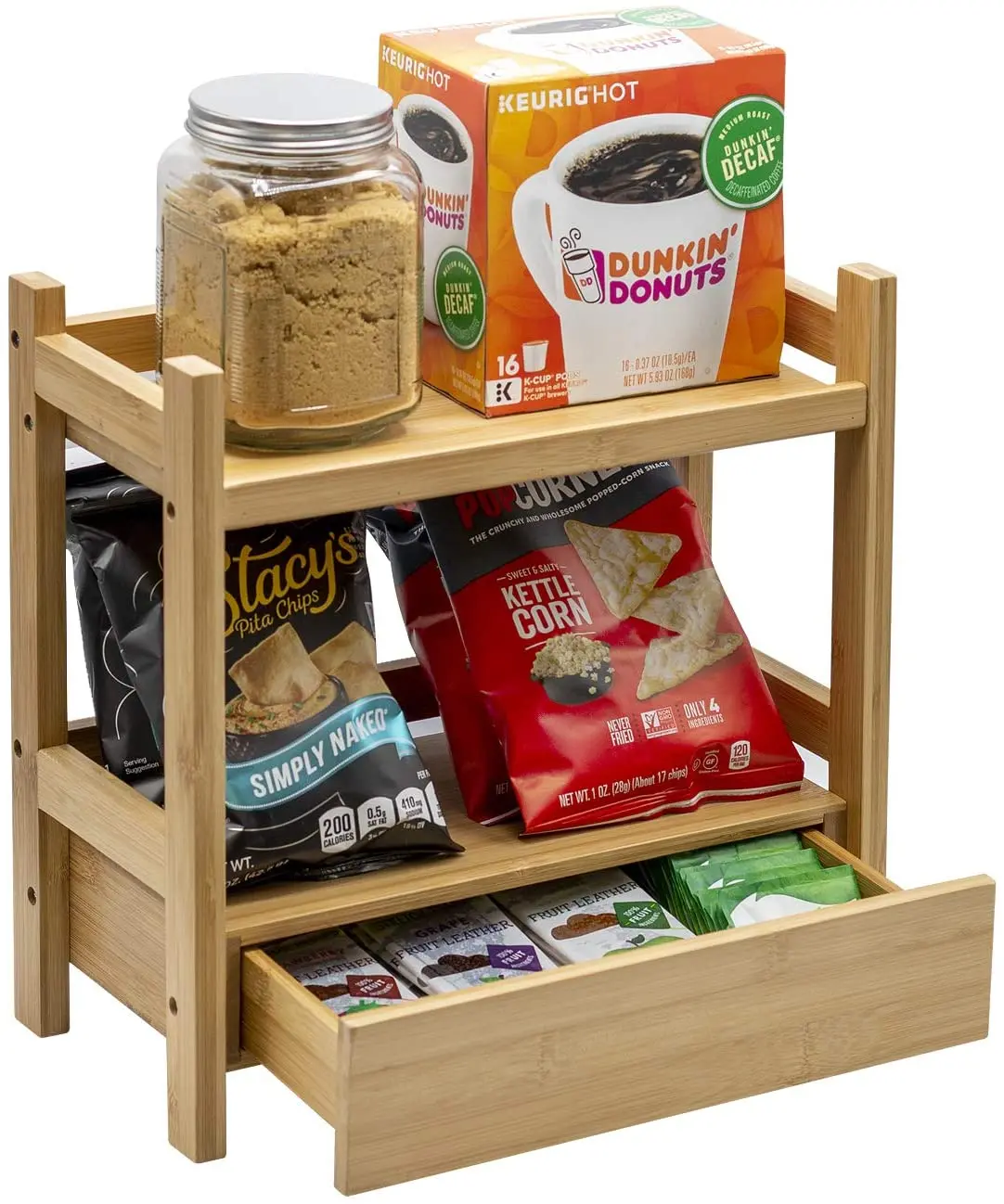 
Bamboo Makeup Organizer, Multi-Purpose Storage for Skincare, Desktop, Household Items 