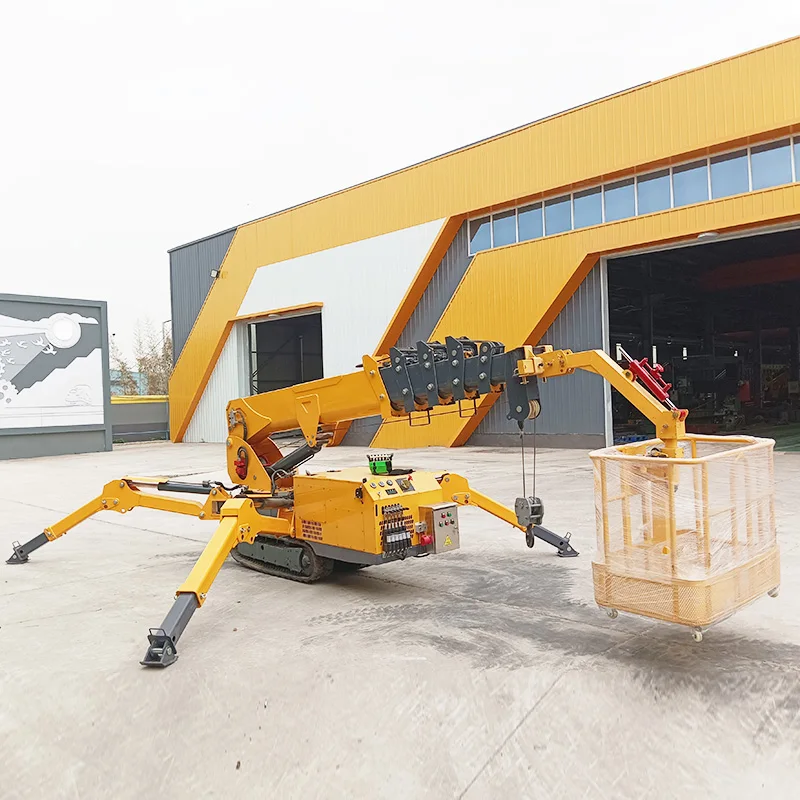New Design YG Crawler Mobile Crane RC Yanmar Engine Spider Crane With Fly Jib Man Basket Spider Crane
