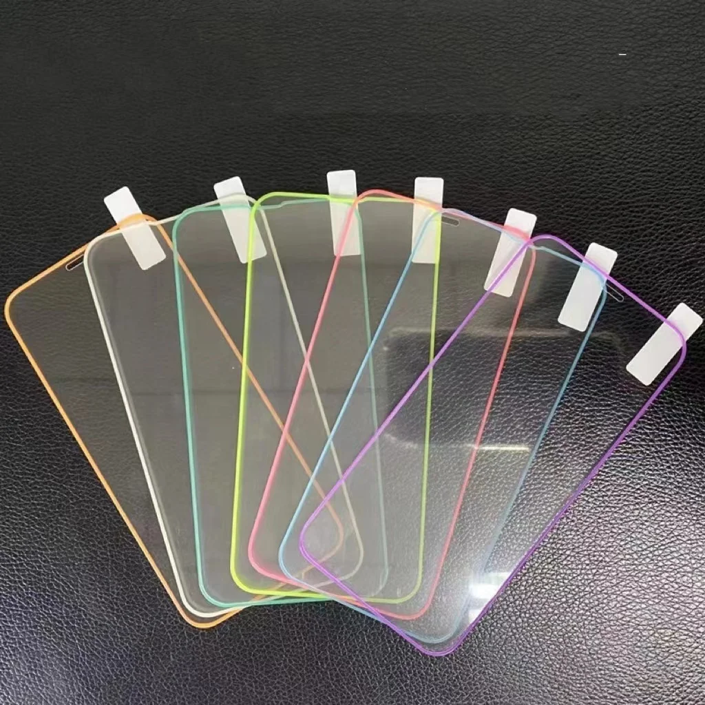 2022 Hot Colorful Luminous Tempered Glass Screen Protector For Iphone 14 13 12  pro max Night Glowing Film