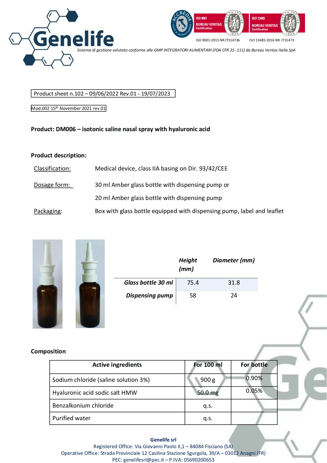 Great Quality DM006 - Isotonic Saline Nasal Spray With Hyaluronic Acid Suitable For Allergic Rhinitis