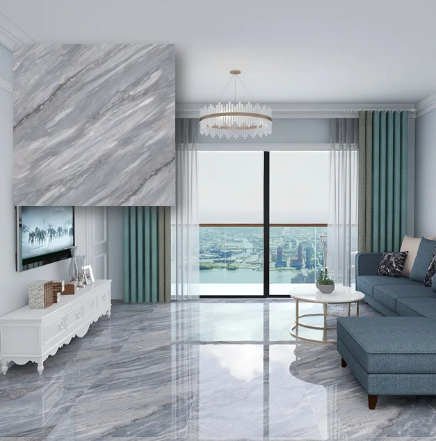 Foshan Fatong 800*800Mm Full Body Tile Grey Marble Porcelain Floor Glazed Surface Wall Tiles