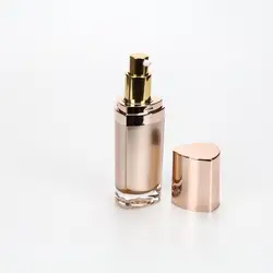 China Supplier 30ml Rose Gold Triangle Shape Lotion Cosmetic Packaging Pump Airless Bottle