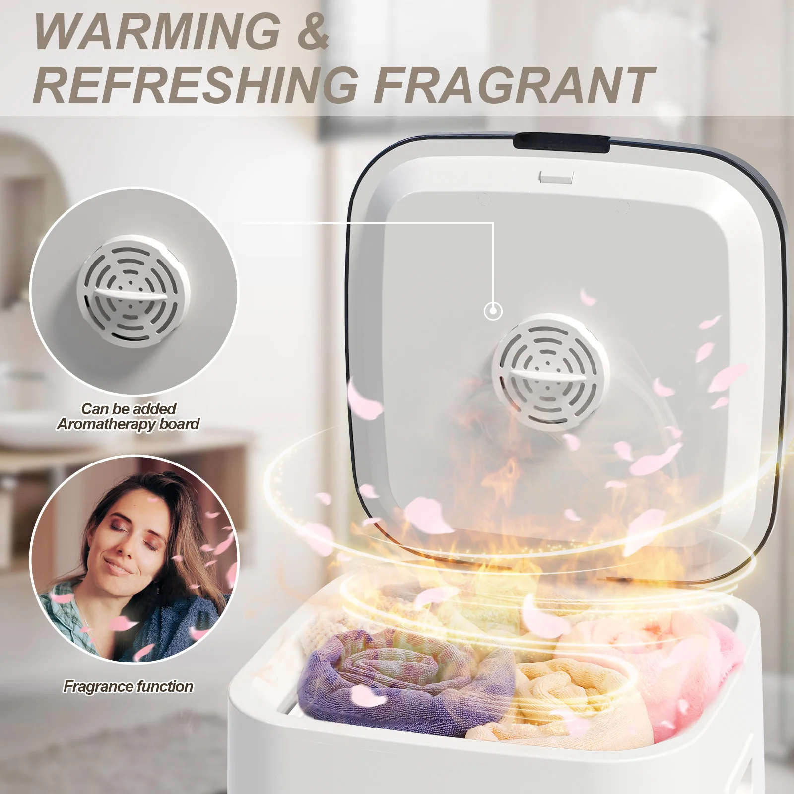 Large Towel Warmer Bucket 23L Large Capacity, Push-Button Temperature Adjustment, Automatic Temperature Rise