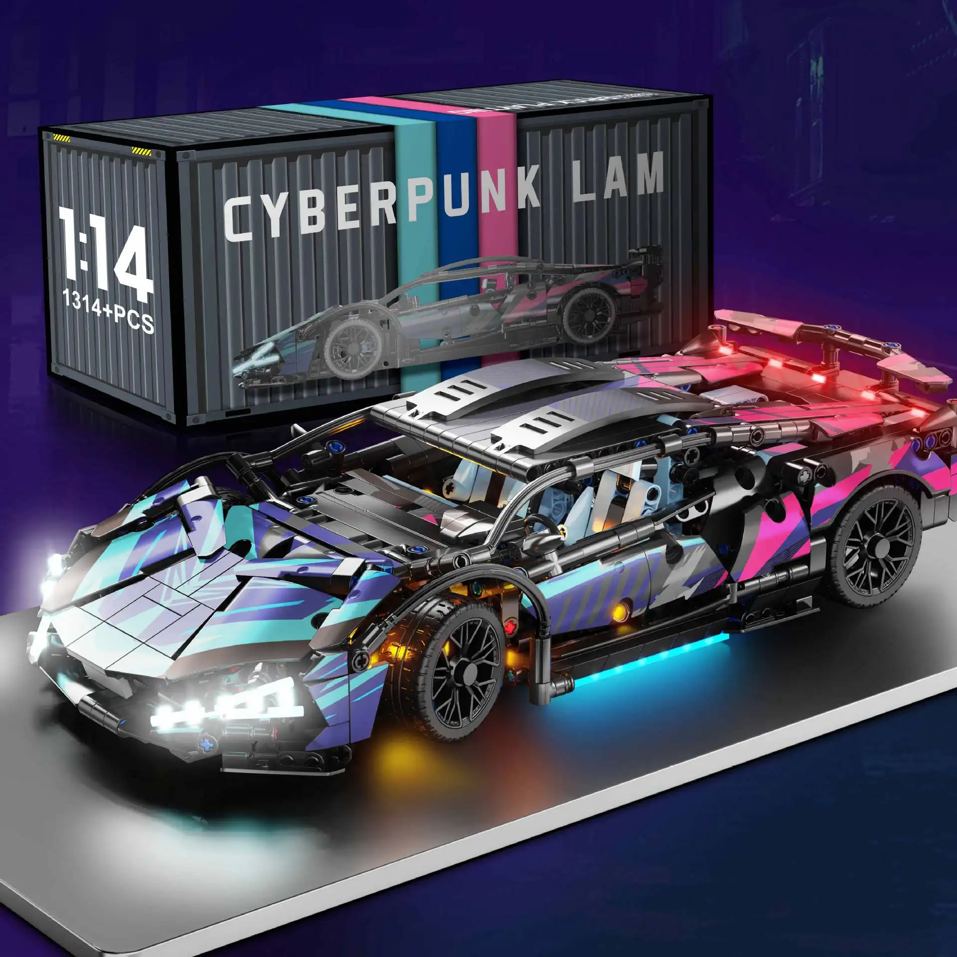 RC Motorized Super Sports Car Wholesale Building Set with Remote Control Moc Technich Racing Car Made of Plastic