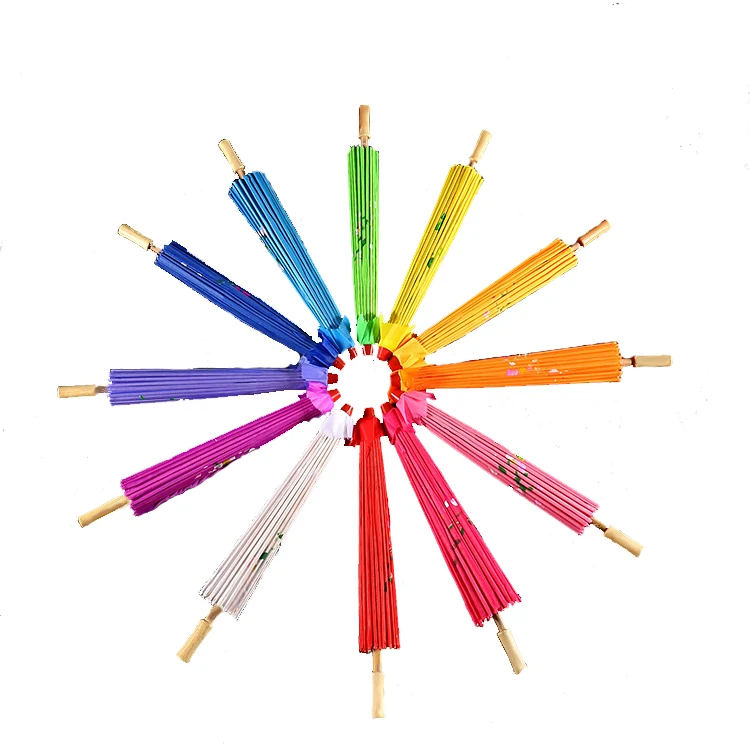 WeddingTraditional Handmade Parasol Folded Oil Paper Umbrellas With Photo Print Paper Parasol