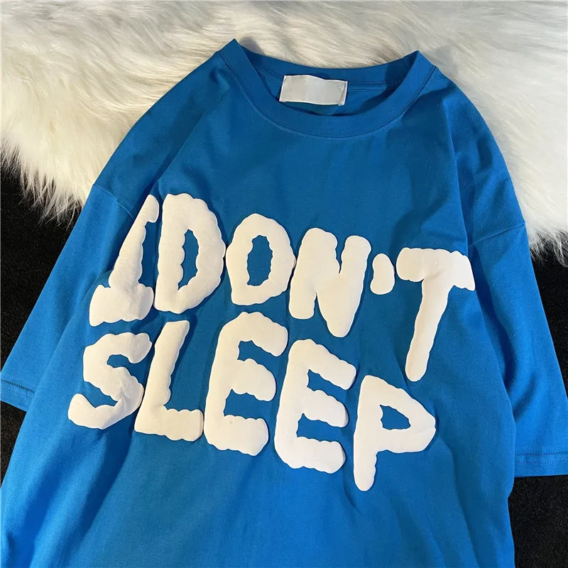 Wholesale 100% Cotton Plain Oversized Tshirt Heavy Weight Men Puff Print Tee 3D Foam Puff Print Graphic T Shirt