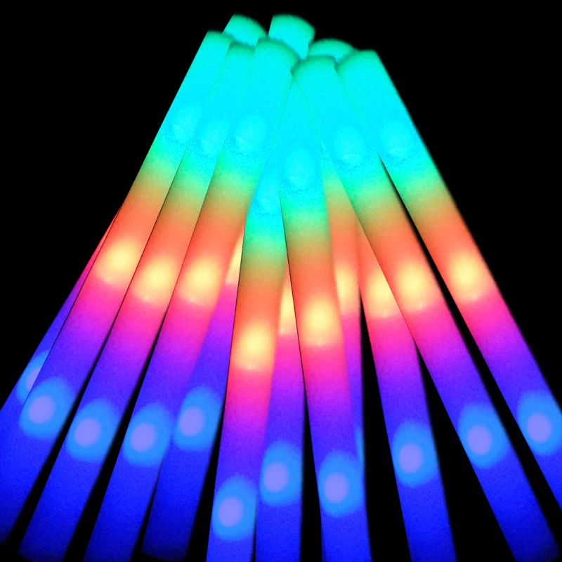 Wholesale Factory Wholesale 3 Modes Colorful Cheering Glow Baton  Glow Baton Wholesale Led Foam Stick Factory Directly Sale