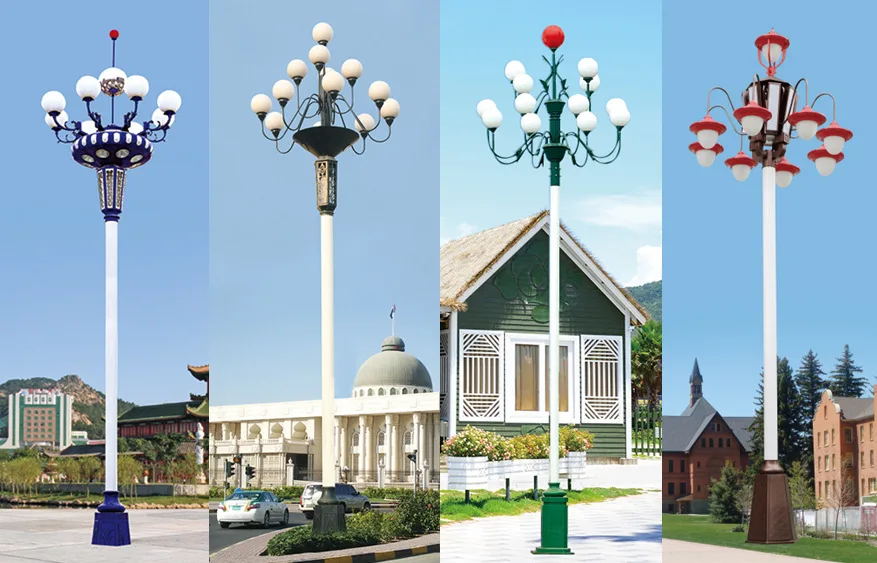 Outdoor Chinese Style Garden Lighting LED Solar Powered Landscape Light for Garden Path Aluminum & Plastic Body Lawn Lamp