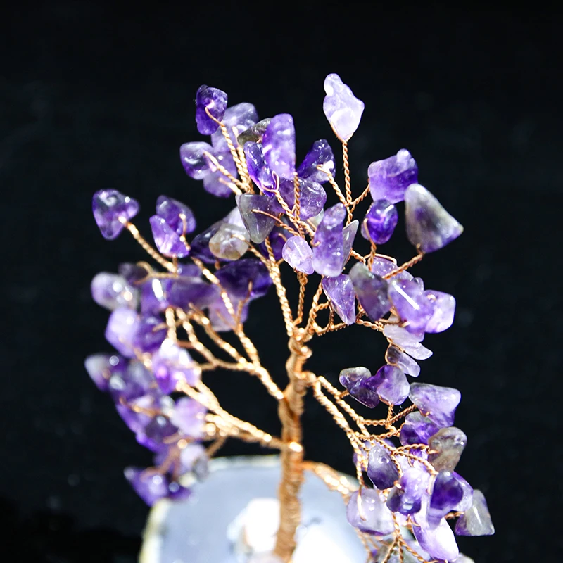 natural wholesale handmade fortune colorful gemstone money crystal tree