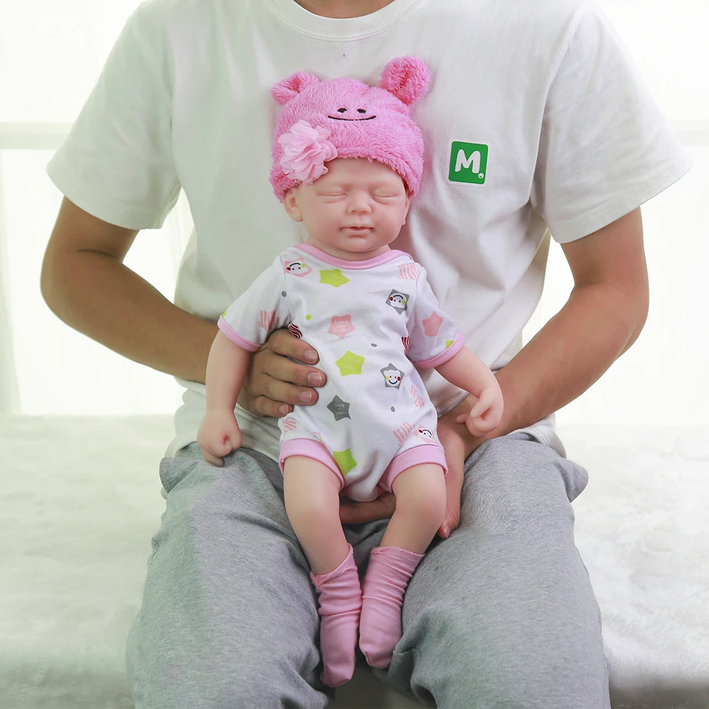 Cheap Lifelike Silicone Reborn Baby Doll Simulation Sleeping Infant Girl Toy Children Silicone Newborn