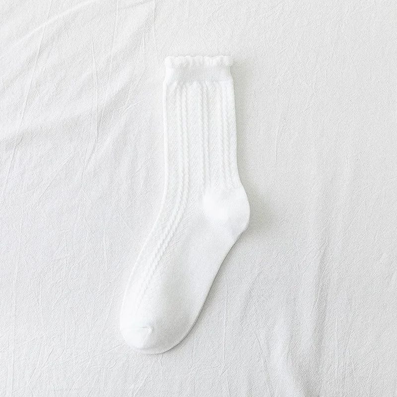 2024 Socks New Design For Women Girl Free Sample Wholesale Summer Socks Women Ruffles Trim