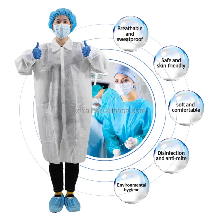 2022 Hot sell  Non Woven Isolation Gowns lab coat  Disposable Surgical Gowns