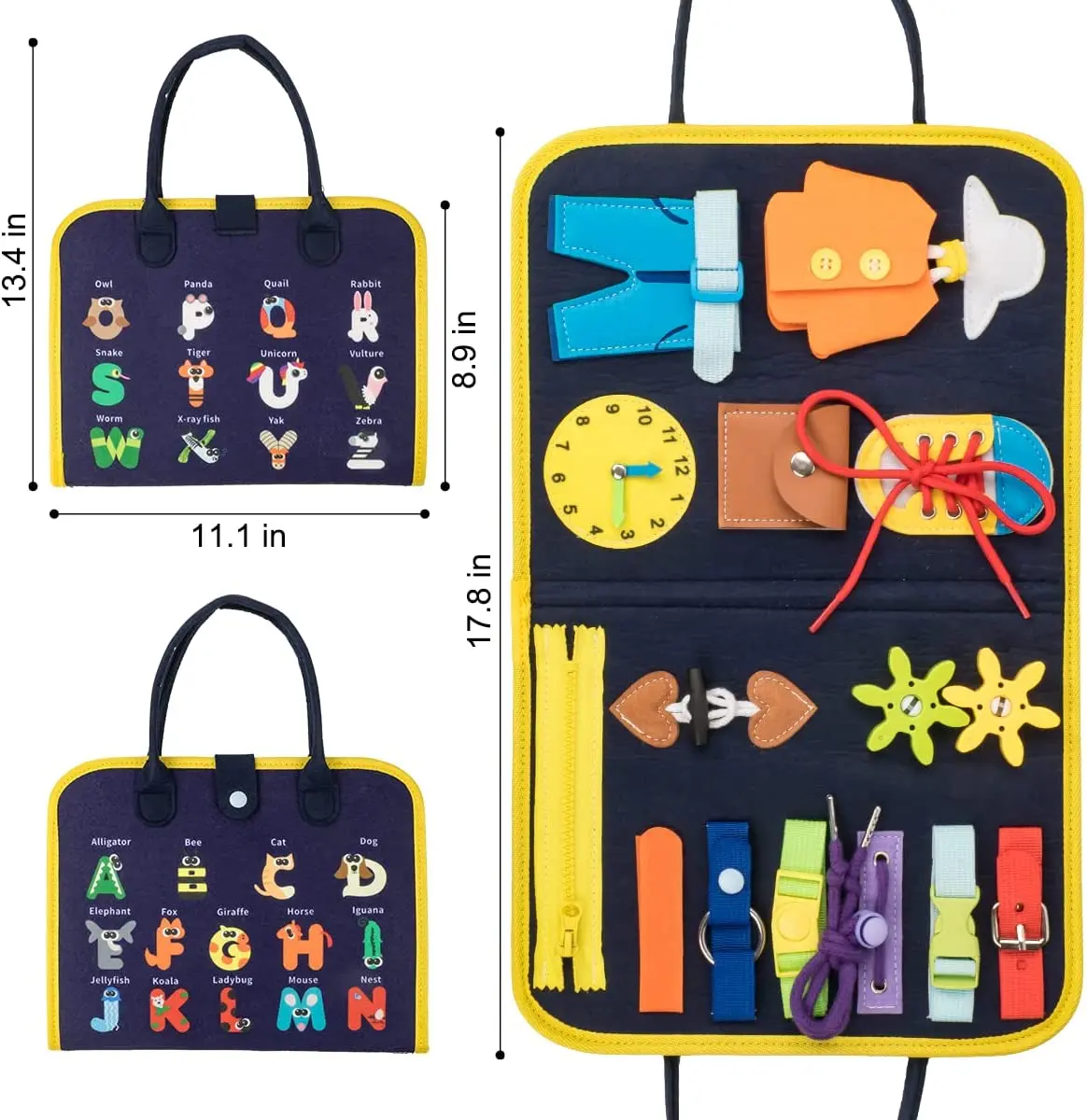 Toddlers 2-4 Sensory Board Busy Book Preschool Learning Activities Educational Toys for Toddlers 2 3 4 Year Old Boys Girls