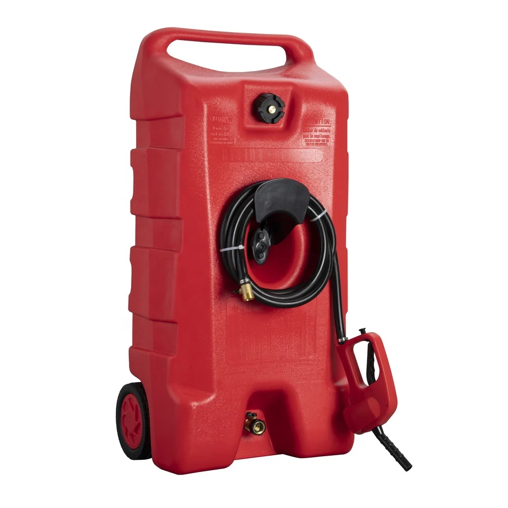 Fuel Caddy, 53L Portable Gas Fuel Tank Container Caddy with LE Fluid Transfer Siphon Pump and 3M Long Hose