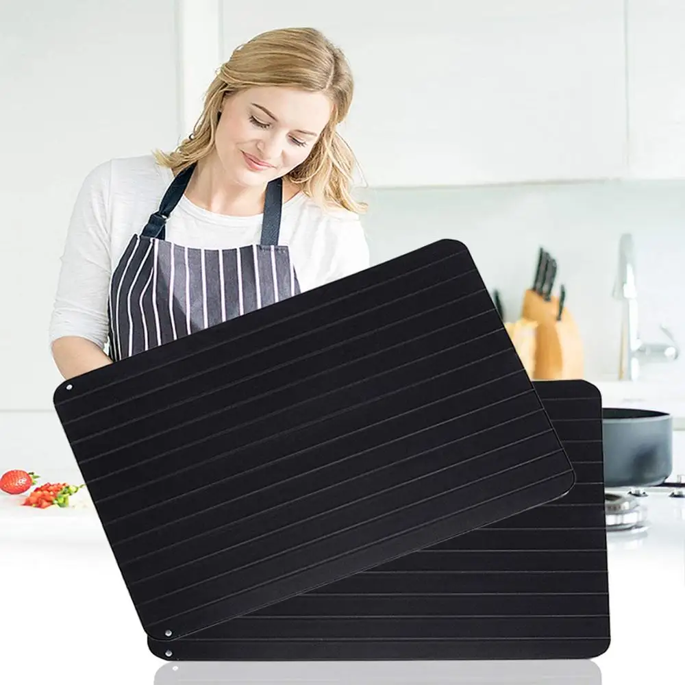 Fast Defrosting Tray for Frozen Food Aluminium Thawing Plate Defrost Meat Quickly without Electricity Microwave