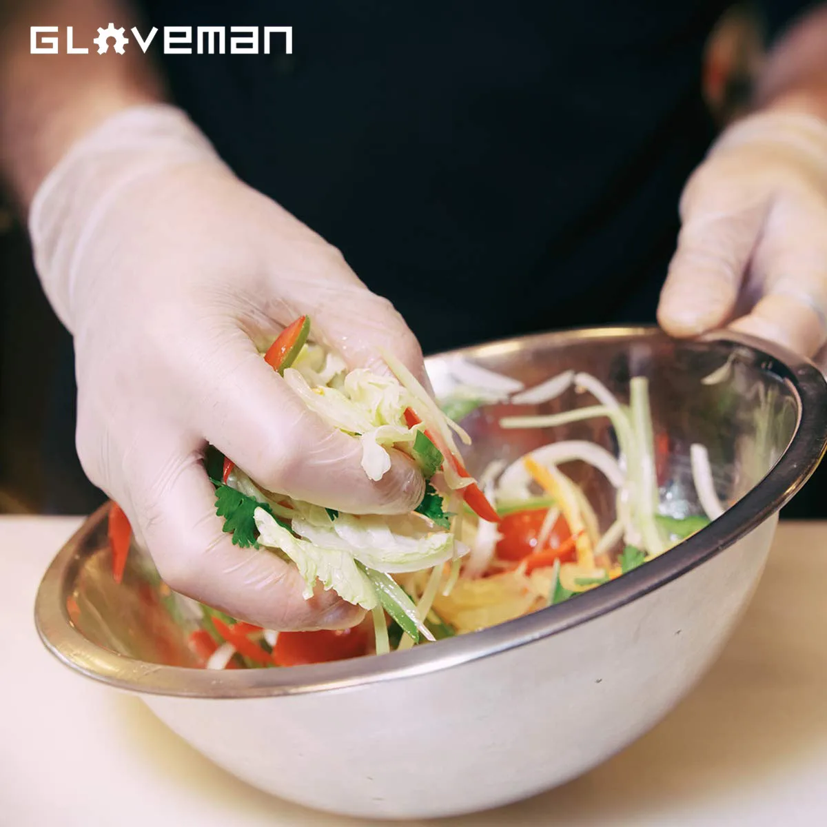 GLOVEMAN 100pcs boxes Clear laborratory examination food household disposable powder free PVC vinyl gloves