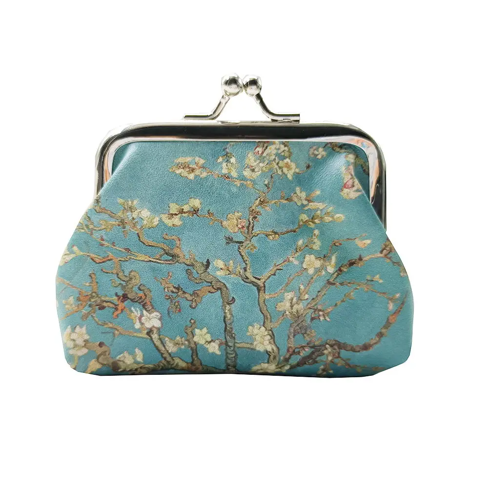 Sublimation print kiss lock custom vintage squeeze kids student coin purses with zip