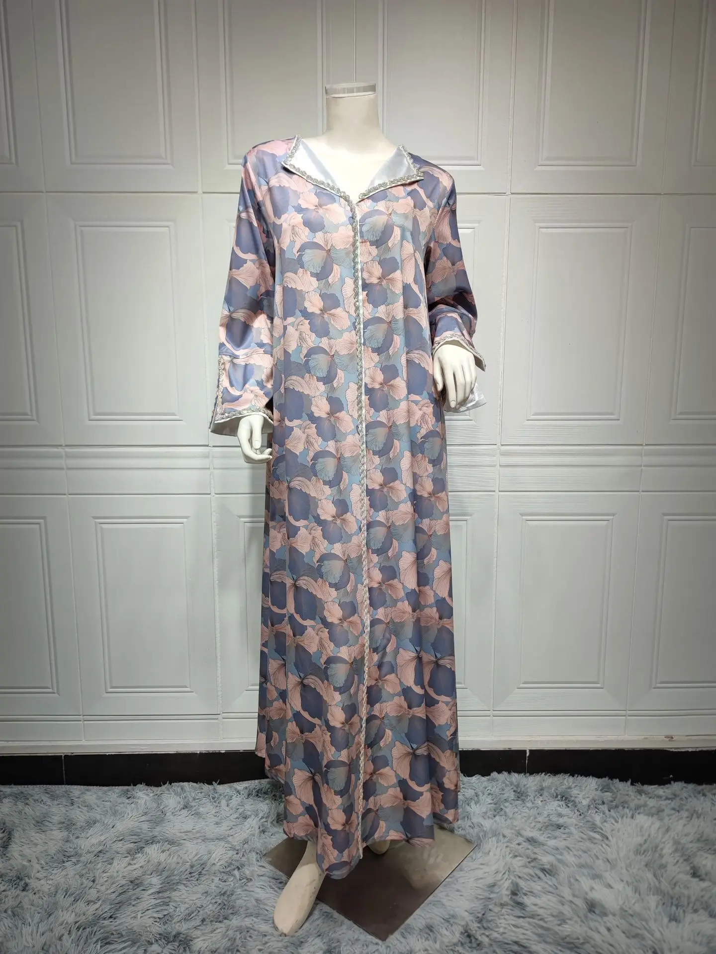 Y AB299 2023 traditional muslim clothing Summer new pattern Arab Middle East robe twist colorful crystals dress