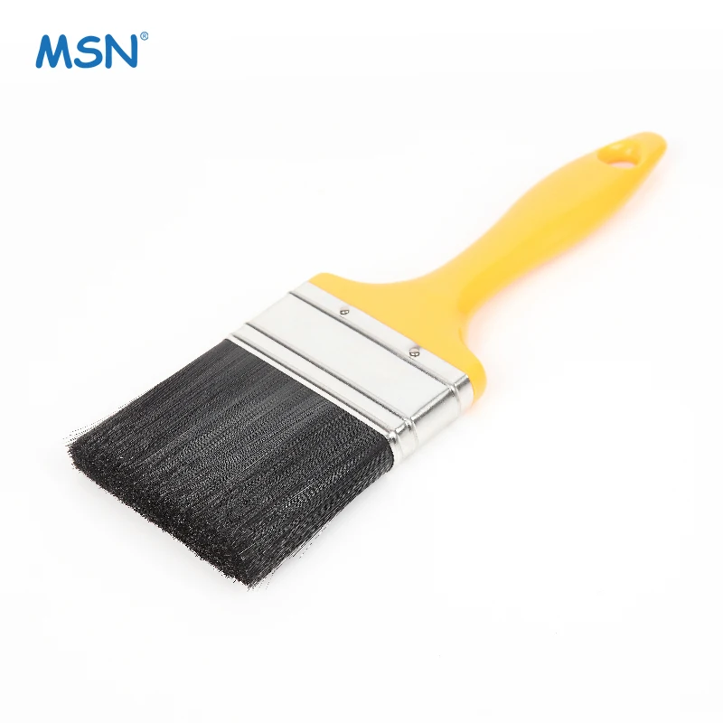 MSN 1205 Custom Synthetic Filament Paint Brush Metallic Steel Ferrule Quality Industrial DIY OEM Support Hot Sale Good Price