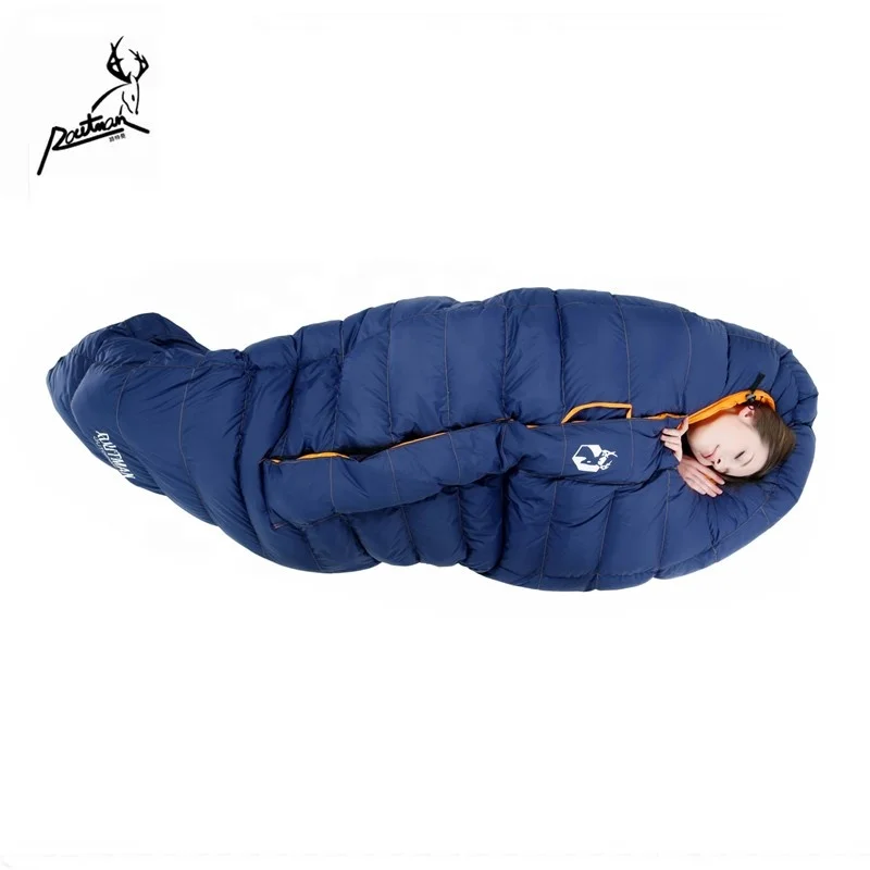 RS-400 Routman 1.63kg Lightweight Waterproof Bondage Hiking Down Heated Packable Sleeping Bag For Snow Mountain