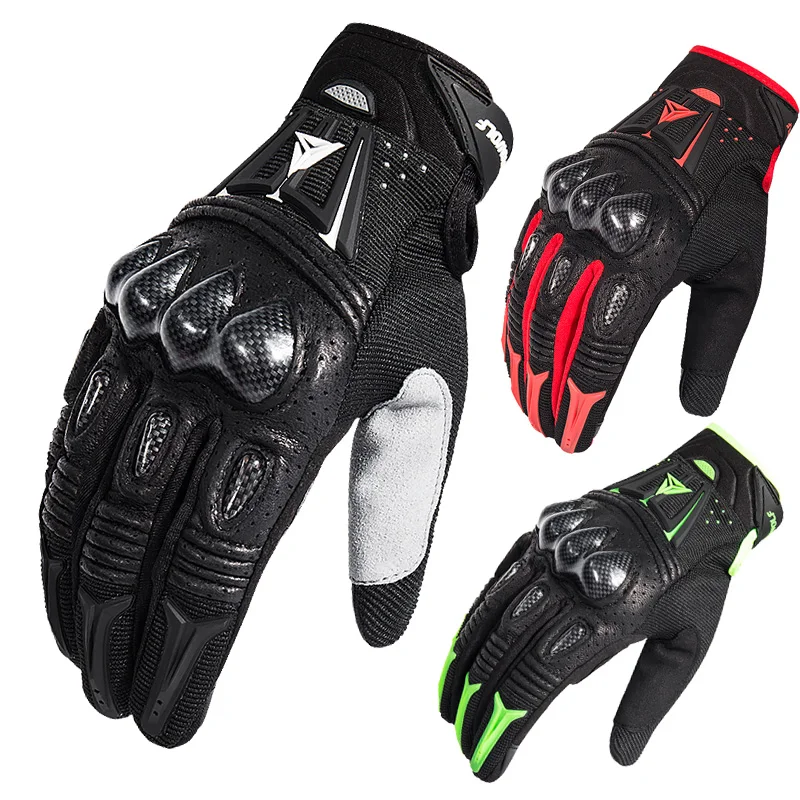 Motorcycle Safety Gloves Anti - Collision Touch Screen Guantes Bicicleta Motor Riding Gloves Carbon Fiber
