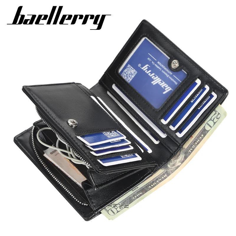 Оптовая продажа бумажник baellerry с передним карманом для мужчин многофункциональный зажим денег из искусственной кожи держатель карт и ключей маленький