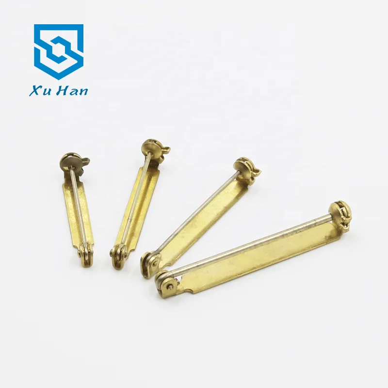 High quality brass rotary lock safety pin for Badge